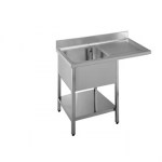 lavello inox aperto 1 vasca inserimento lavastoviglie